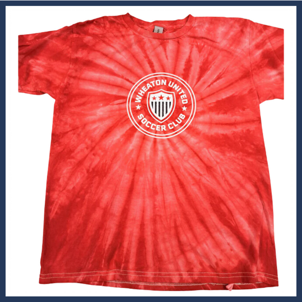 Wheaton United Short Sleeve Tie-Dye Shirt Red